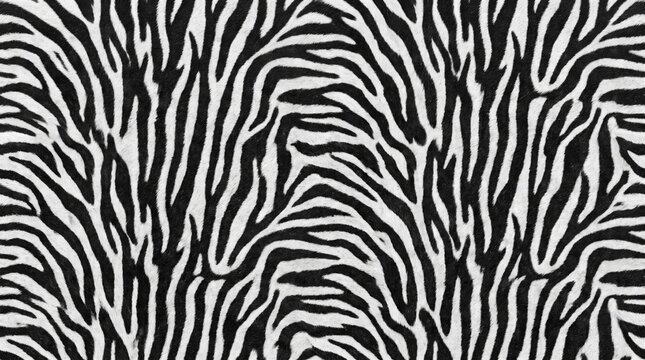 Close up of striking black and white zebra stripes a wild animal pattern