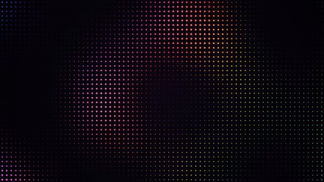 Abstract circular grid pattern with a single highlighted dark red pixel