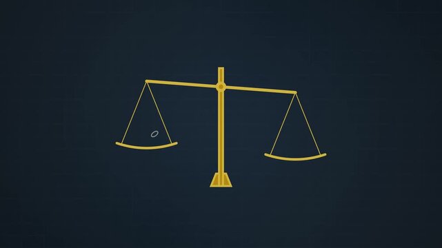 Simple illustration of balanced scales, justice, and weighing options