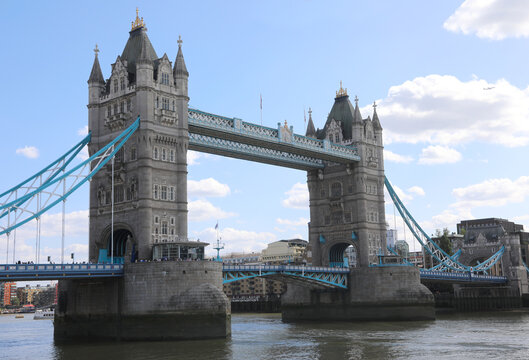 Tower Bridge over River Thames on a sunny day in London England