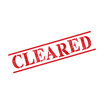 Red cleared rubber stamp seal with a grunge texture effect for official business documentation and approval