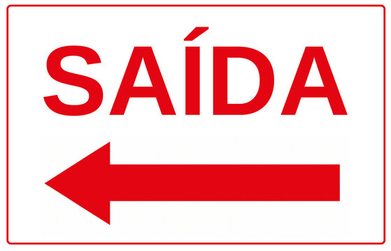 placa aviso sa&iacute;da seta esquerda