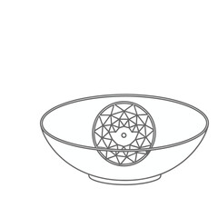 Obraz premium Bowl with faceted geometric object