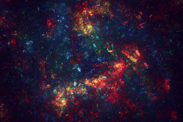 Obraz premium Vibrant Multicolored Painterly Cosmic Galaxy Field Abstract Fractal Space Background