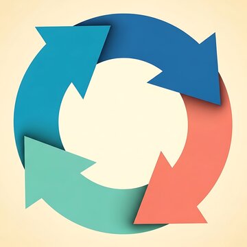 Circular arrow diagram with three steps, cycle process, infographic template