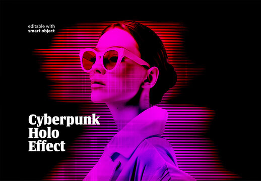 Cyberpunk Holo Photo Effect