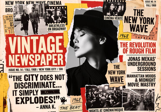 Vintage Newspaper Collage Effect