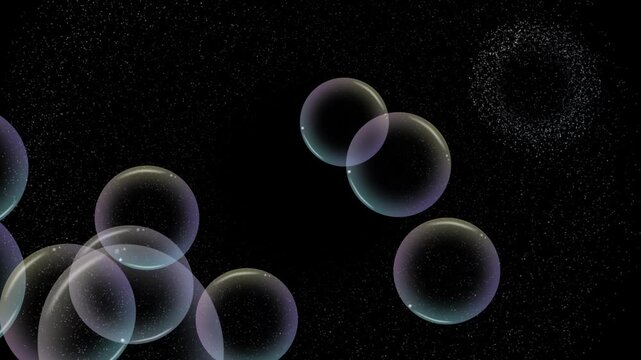 ループ対応・背景透過のシャボン玉エフェクト Soap bubbles with transparent background（ProRes 4444）