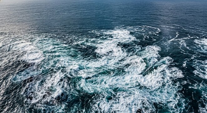 Abstract Turbulent Ocean Surface with Interlacing Whitewater Currents