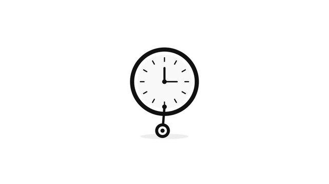 Clock Icon Graphic Design, Time Management, Digital Art, Minimalist Style, Black and White, Iconography