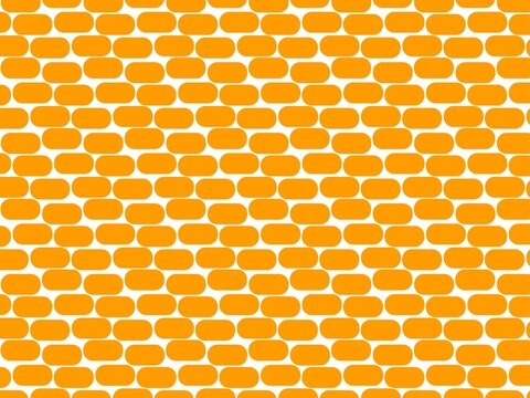 Orange geometric pattern background, vibrant oval tile texture, abstract repetitive shape wallpaper for graphic design
