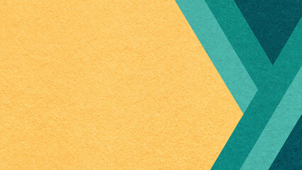 Light ochre textured paper background with teal, emerald and cyan geometric lines, copy space for banner, presentation, template © nikol85