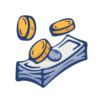 Receipt icon. Hand drawn doodle clipart for purchase records, expenses, checkout, accounting, billing and personal budgeting. Vector illustration isolated on white background.