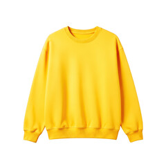 Bright yellow sweatshirt with crew neck, casual fleece pullover for comfortable everyday wear and street style fashion. © Manju