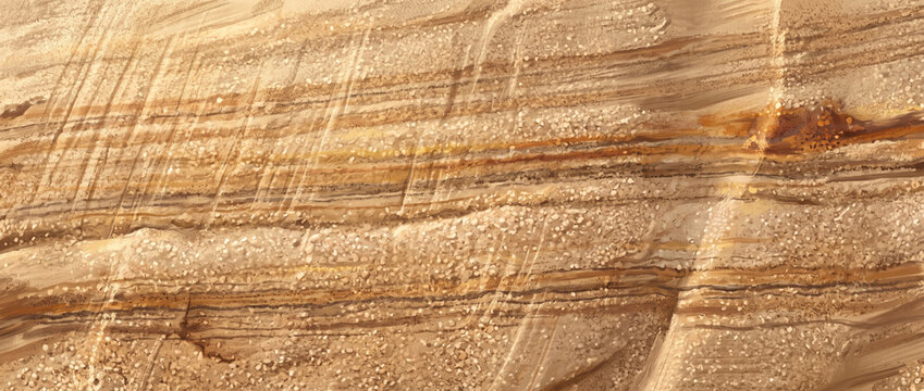 Sandstone cutting slab with layered texture and grooves