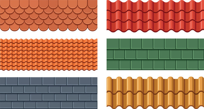 Roof Tiles Shingles Texture Materials Vector House Rooftop Patterns