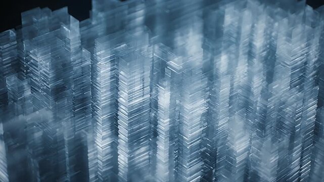 Abstract blue geometric background with sharp lines and patterns.