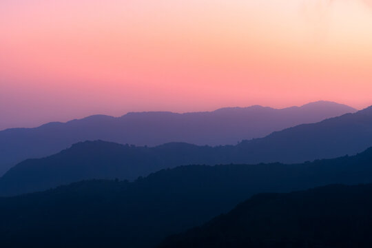 Vibrant Sunset Over the Mountains from Planina Razor, Slovenia