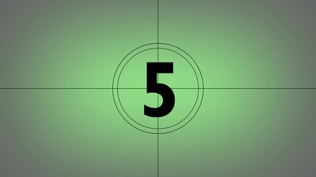Movies start intro 0 1 2 3 4 5 6 7 8 9 10 count down with white back ground. Motion graphics of number countdown concept