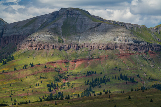 Mountain peak closeup with dramatic lighting