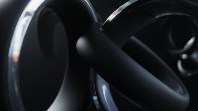 Abstract 3D looped torus knot animation dark background smooth motion