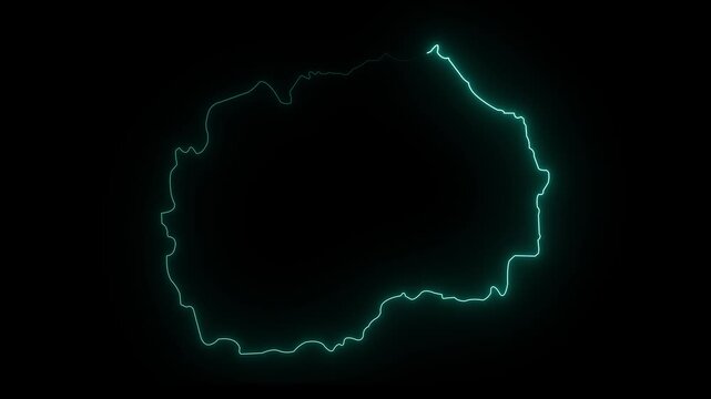 Animated Outline Map of Macedonia with Districts