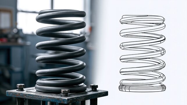 Spring Inspection: Detailed Examination of Coiled Metal Springs