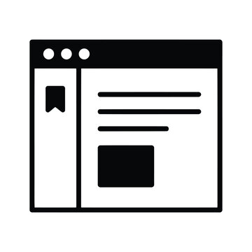 Web browser window with bookmark and text lines