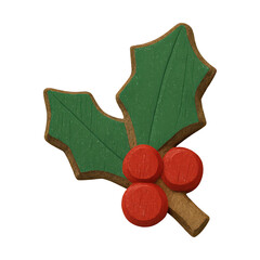 Obraz premium PNG Festive holly leaves illustration