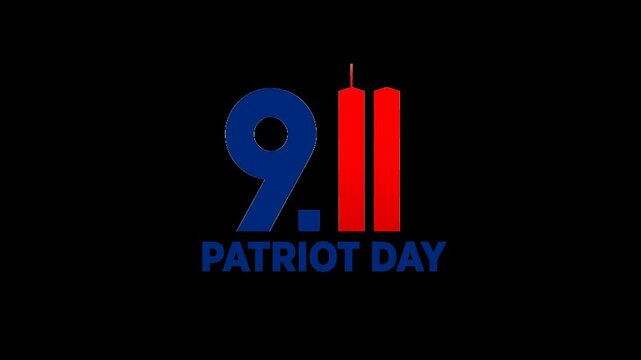 An Animation Title Logo of USA 9.11 Patriot Day on a Transparent Background