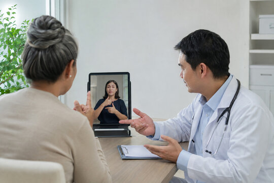 Remote sign language interpreter supporting medical visit
