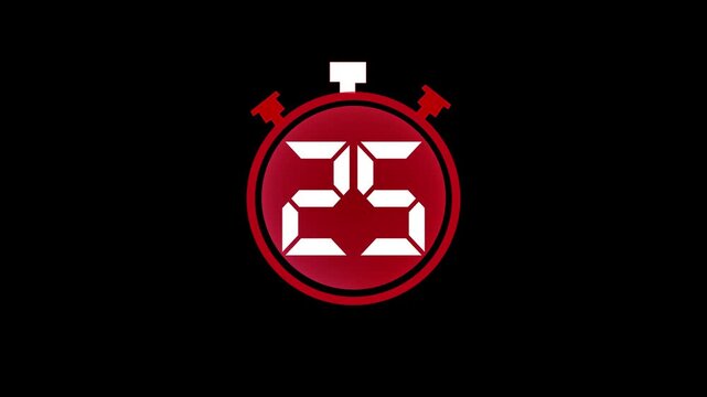 30 seconds countdown, Analog of simple clean timer motion graphic with text numbers, pause exercise, animated icon on a black background. timer animation from 30 seconds to 0 seconds. 4k