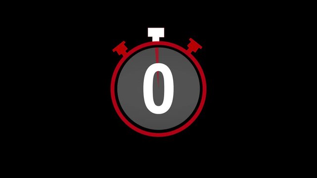 5 seconds countdown, Analog of simple clean timer motion graphic with text numbers, pause exercise, animated icon on a black background. timer animation from 5 seconds to 0 seconds. 4k