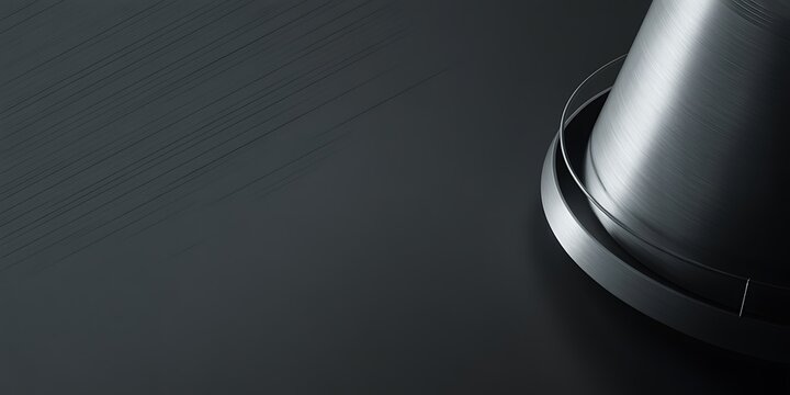 Close up of a metallic object on a dark background