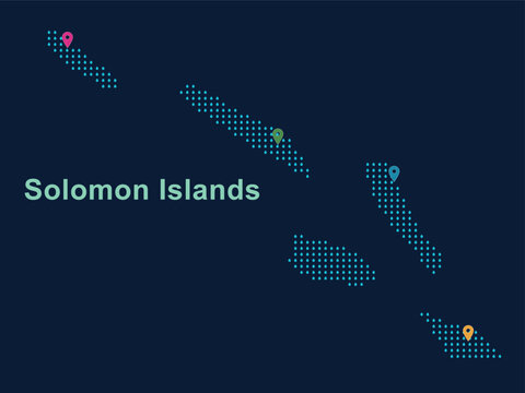 Solomon Islands dotted map