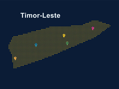Timor Leste map dotted infographic