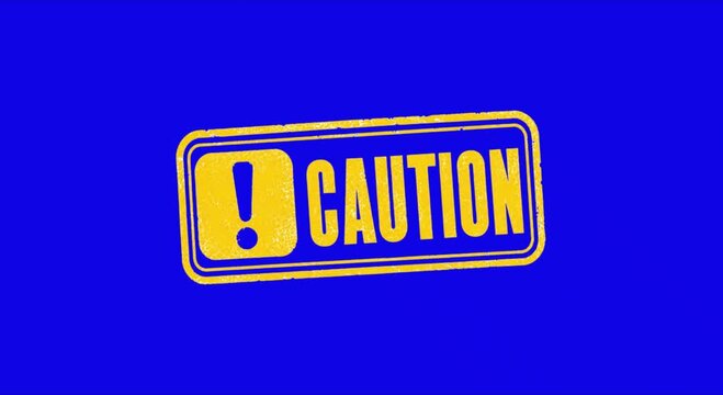 Bold Yellow Hazard Caution Badge with Exclamation Mark on Dark Background