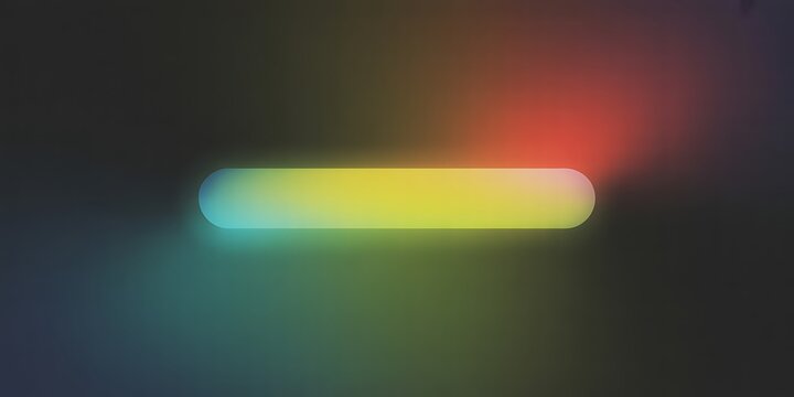 A blurry image of a glowing yellow light with red and blue hues