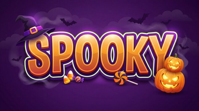 decorative spooky halloween editable text effect vector design