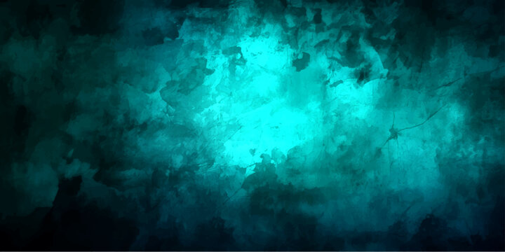 Abstract teal smoke swirling with dramatic backlighting during a dark night