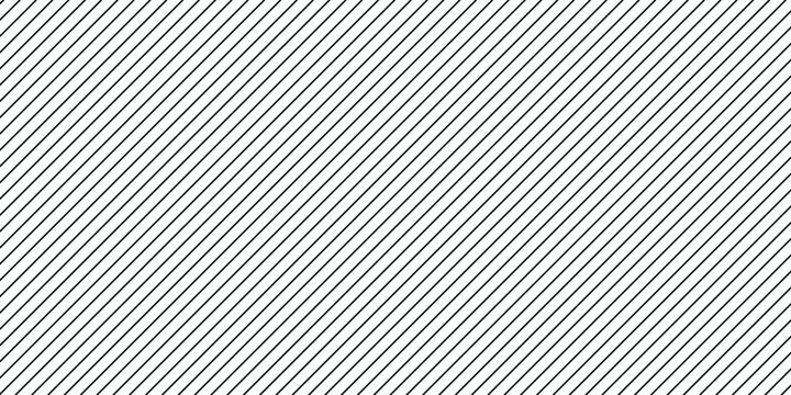 Thin slash line seamless pattern. Repeated fine diagonal lines background. Pinstripe wallpaper. Black and white tilted slanted strip backdrop. Repeating oblique linear texture overlay