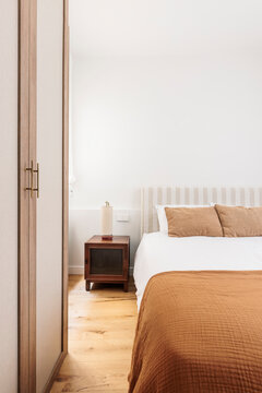 Bedroom perspective from wardrobe door