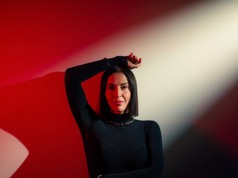 Woman posing in studio