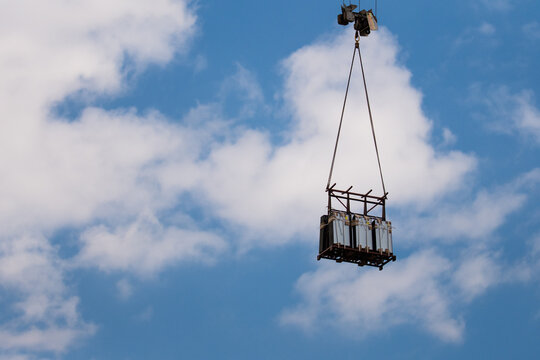 Crane Lifting Glass Panels