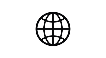 Obraz premium Linear globe illustration on a white background depicts world geography