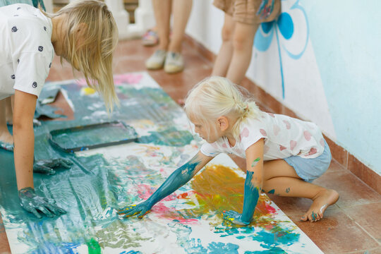 Sensory experience with finger paints