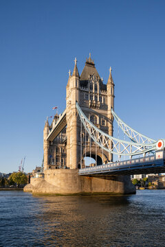 Historic Tower Bridge Framed Against Clear Blue Sky