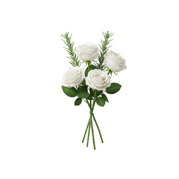 Photorealistic 3d cgi render of elegant white lily and minimalist flowers isolated on dark background for premium graphic design