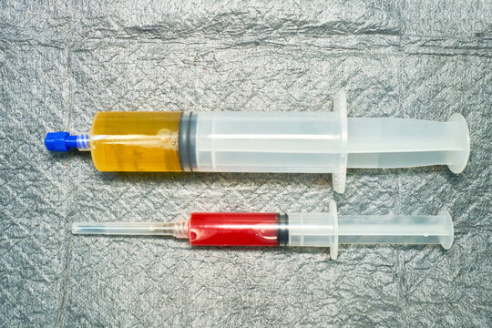 Platelet rich plasma and blood syringes