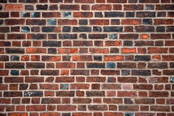 Fototapeta premium Brick in redbrick wall. Brick on construction material. Brick in pattern texture. Brick old facade.